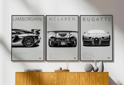 Vista 4 de dazongweihan 9 pósteres de súper auto para habitación de niños, arte de pared de automóvil de carreras para hombres y hombres, decoración de pared