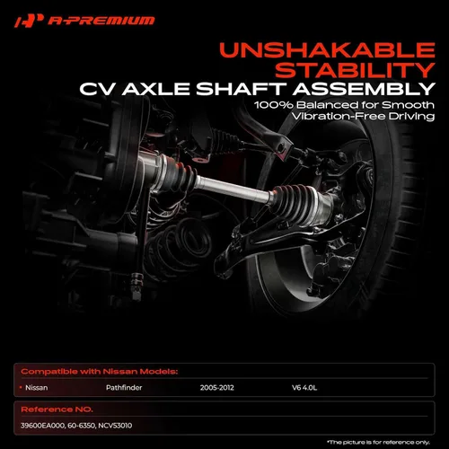 Vista 2 de A-Premium Conjunto de eje de eje CV compatible con Nissan Pathfinder 2005 2006 2007 2008 2009 2010 2011 2012 V6 4.0L, trasero izquierdo o derecho