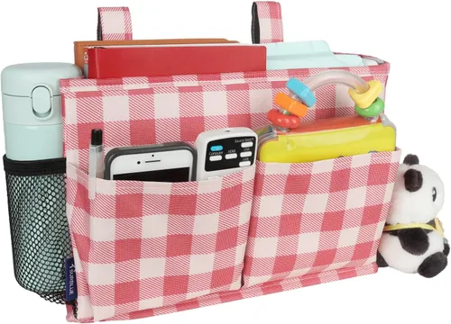 Vista 22 de Surblue Organizador de cama colgante para mesita de noche, bolsa de almacenamiento con bolsillo para literas y camas de hospital, habitaciones