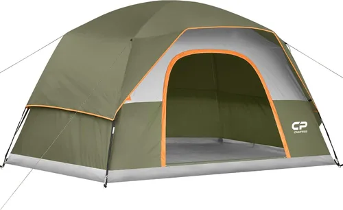 Vista 24 de CAMPROS CP Camping Tent 2/4/6 Person, Waterproof Windproof Double Layer Dome Tent, Easy Setup with Large Mesh Windows & Wide Door for Outdoor
