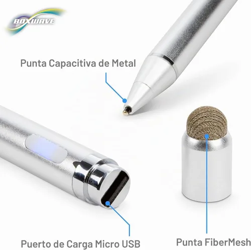 Vista 9 de BoxWave AccuPoint Active Stylus Stylus - Lápiz óptico electrónico con punta ultrafina, color plateado metálico