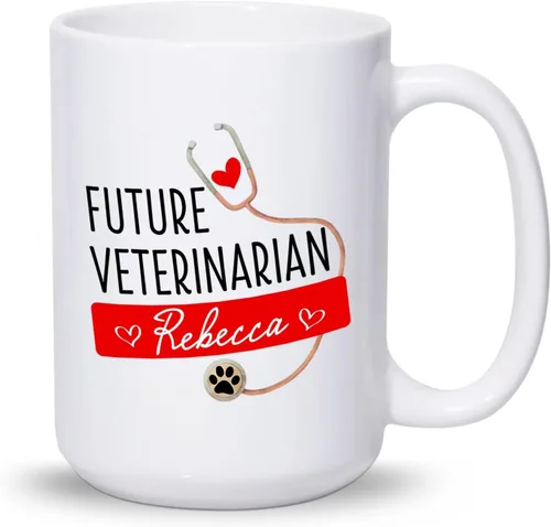 Vista 9 de Taza veterinaria personalizada, taza veterinaria de cuidado de animales, regalos para veterinarios, taza con nombre personalizado de veterinario