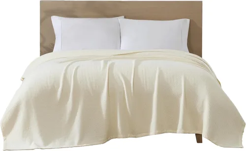 Vista 6 de Beatrice Home Fashions Manta Certificada GOTS de Algodón Orgánico 100 % de Peso Medio, Manta Suave y Acogedora para Cama, Sofá, Sofá Cama, Silla