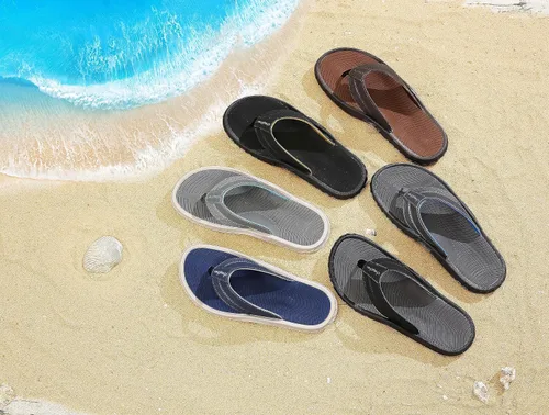Vista 7 de ChayChax Men's Flip Flops Arch Support Beach Sandals Outdoor Sport Thong Sandal with Soft Footbed