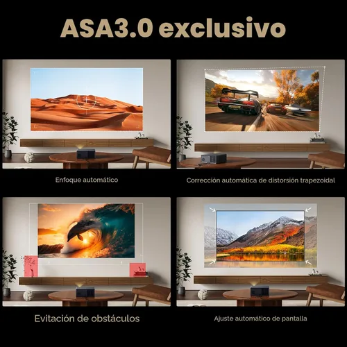 Vista 6 de Proyector Wanbo X5 Pro Google TV compatible con 4K, proyector inteligente de 1100 lúmenes ANSI con WiFi y Bluetooth, proyector de películas