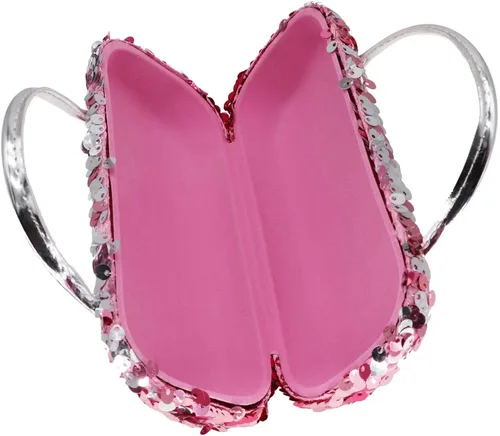 Vista 3 de Estuche reversible para lentes de lentejuelas para mujeres, niños y niñas, con asa