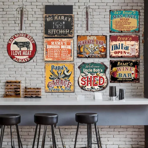 Vista 6 de ALYSSA'S WINE BAR Custom Personalized Chic Sign coaster Rustic Vintage style Retro Kitchen Bar Pub Coffee Shop Mugs Birthday Valentine's Day