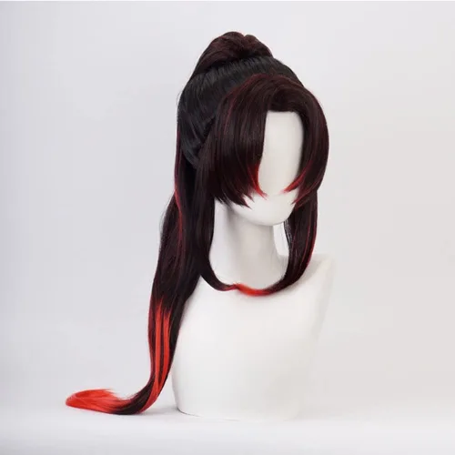 Vista 3 de Mystylecos Kokushibou Peluca de anime Demon Slayer Cosplay peluca para hombres y mujeres Kimetsu No Yaiba resistente al calor pelo sintético