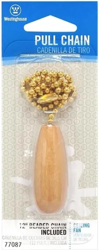 Vista 3 de Westinghouse Lighting 77087 - Cadena de tracción con mango de madera, latón