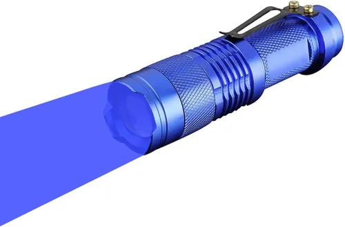 Vista 9 de Linterna ultravioleta ultravioleta ultravioleta de 395 nm, luz negra, LED de alta potencia de 3 modos de 10 yardas de largo alcance, linterna UV