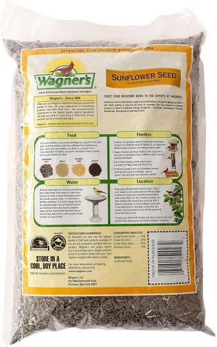 Vista 2 de Wagner's 52023 Semillas de Girasol de Aceite Negro Alimento para Aves Silvestres, Bolsa de 5 Libras