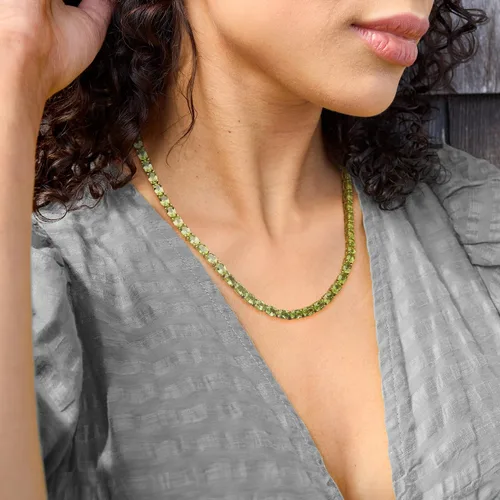 Vista 7 de Ross-Simons Gemstone Tennis Necklace in Sterling Silver