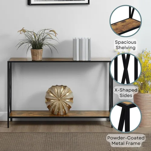Vista 5 de Convenience Concepts Tucson - Mesa de consola, madera de granero/negro.