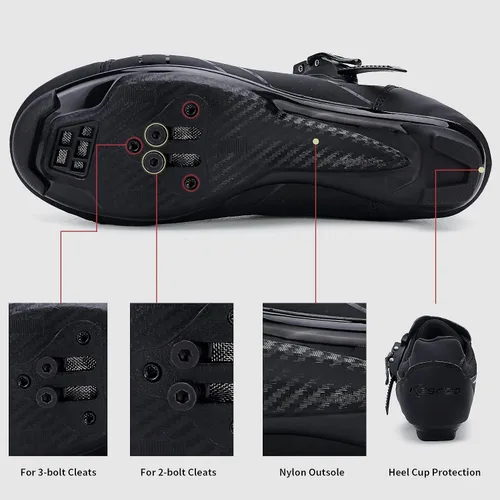 Vista 5 de Zapatos de ciclismo unisex compatibles con pelaton para interiores y exteriores, zapatos de equitación para hombres y mujeres Delta Tacos con clip