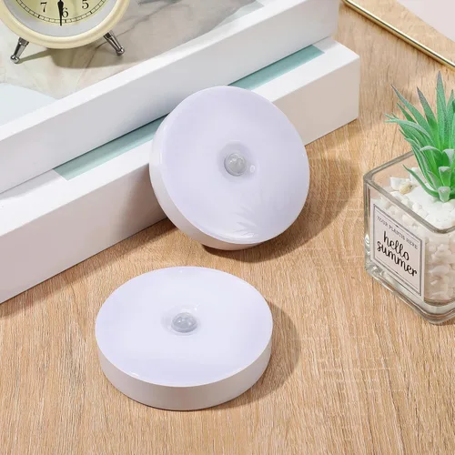 Vista 6 de Hortsun Luces LED recargables con sensor de movimiento, 16 unidades, USB, luces de noche inteligentes para escaleras, clósets, para interiores