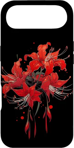 Vista 27 de iPhone 16 Red Spider Lily Funda de anime de manga estética japonesa japonesa