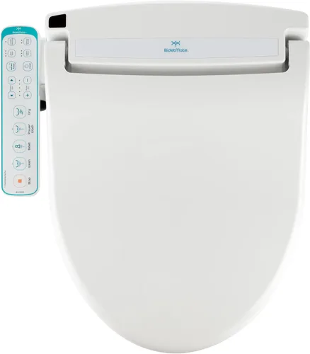 Vista 10 de BidetMate Asiento de inodoro inteligente serie 1000 con agua calentada, control remoto inalámbrico y secadora de aire caliente, asiento de bidé