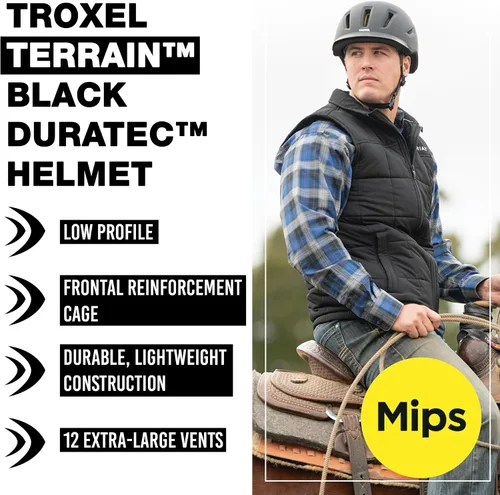 Vista 2 de Troxel Terrain MIPS Cooling Horse Riding Helmet, Low-Profile, Micro-Adjustable Design, Horseback Riding Gear