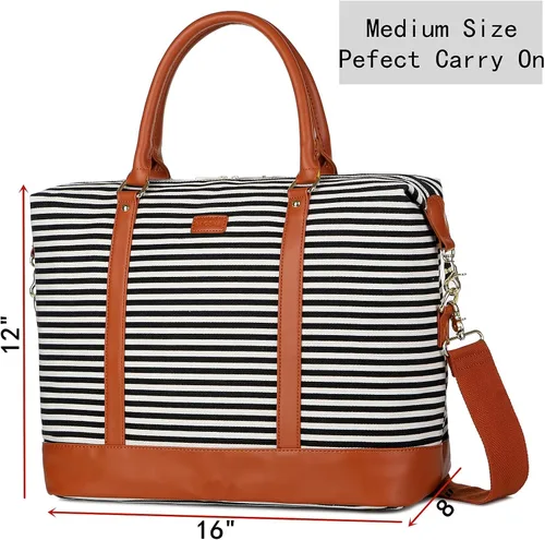 Vista 8 de BAOSHA HB-28 - Bolsa de lona para mujer para la noche o el fin de semana, Negro, Moderno Equipada