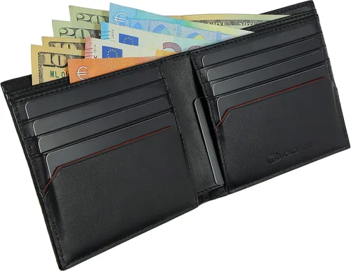 Vista 4 de ColdFire Cartera delgada Snake Eye - 8 ranuras para tarjetas - Bloqueo RFID - Cartera de cuero plegable para hombre - Diseño de múltiples
