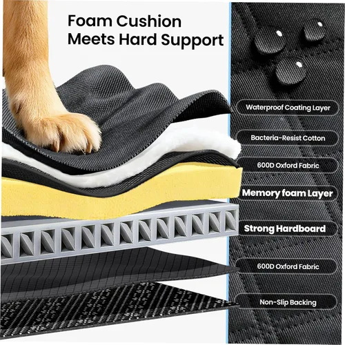 Vista 5 de REEVAA 2.0 Funda de asiento trasero para perros grandes, L, color negro