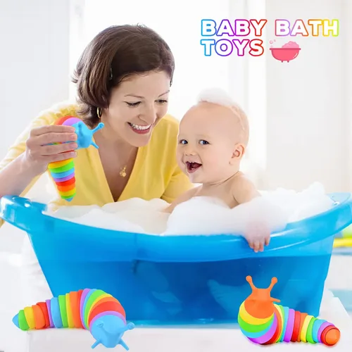 Vista 7 de Cevioce Juguete Fidget de Babosa, Juguete Sensorial Fidget de Babosa para Niños y Adultos, 2 Piezas de Lindos Juguetes Sensoriales Articulados en 3D