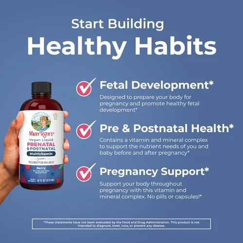 Vista 5 de MARYRUTH'S Vitaminas posnatales y prenatales para mujer, sin azúcar, multivitamínico para mujer para antes de la concepción, embarazo y lactancia