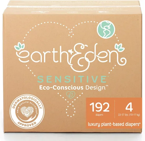 Vista 10 de Earth & Eden Sensitive Pañales ecológicos e hipoalergénicos Talla 1 176 unidades Respetuoso con el medio ambiente, hipoalergénico, sin