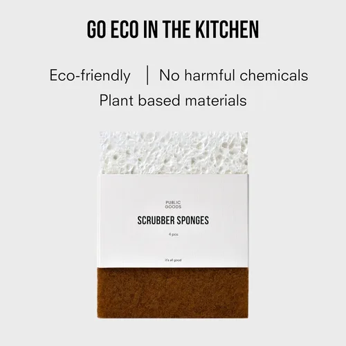 Vista 5 de Public Goods Esponja para fregar Esponjas de limpieza y fregado para platos y fregadero de cocina Esponjas naturales a base de plantas Paquete