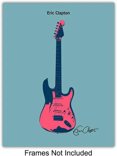 Vista 3 de Decoración de pared de guitarra - Jimi Hendrix, Stevie Ray Vaughan, Eric Clapton, Springsteen, Lennon - Juego de pósteres de arte pop de Andy Warhol
