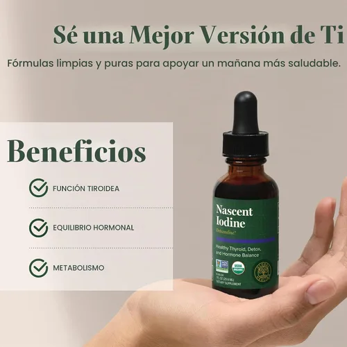Vista 4 de Suplemento Global HealinD detoxadine Nascent Iodine, 1 onza líquida. Gotas de yodo líquido naciente orgánico de sanación global, limpieza
