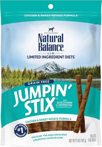 Vista 8 de Natural Balance Premios con ingredientes limitados Jumpin' Stix, golosinas sin granos para perros adultos de todas las razas, receta de pollo, 10