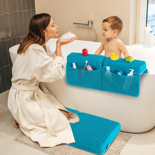 Vista 2 de OS OMYSTYLE Juego de rodilleras de baño para bebé, color azul