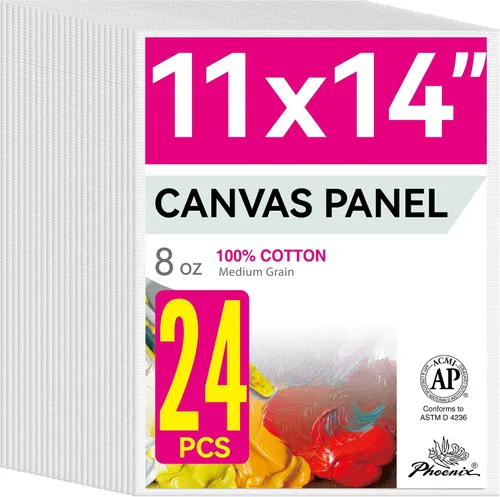 Vista 29 de PHOENIX Paneles de Lienzo Pequeños para Pintura de 3x5 Pulgadas, Paquete de Valor de 12 Unidades - 8 Oz Triple Imprimado 100% Algodón Libre de Ácido
