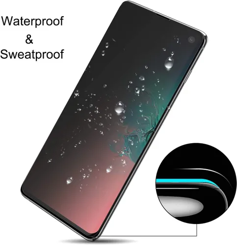 Vista 3 de Protector de pantalla de privacidad para Galaxy S10, compatible con fundas, compatible con desbloqueo en pantalla, película suave para Samsung