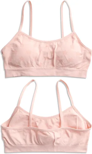 Vista 4 de Limited Too Conjunto de sujetador de entrenamiento a juego para niñas, conjunto de 6 piezas de bralette deportivo sin costuras y calzones (S-L)