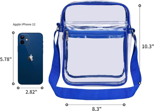 Vista 8 de USPECLARE Clear Purse Bag for Stadium Events Clear Messenger Bag for Men and Women