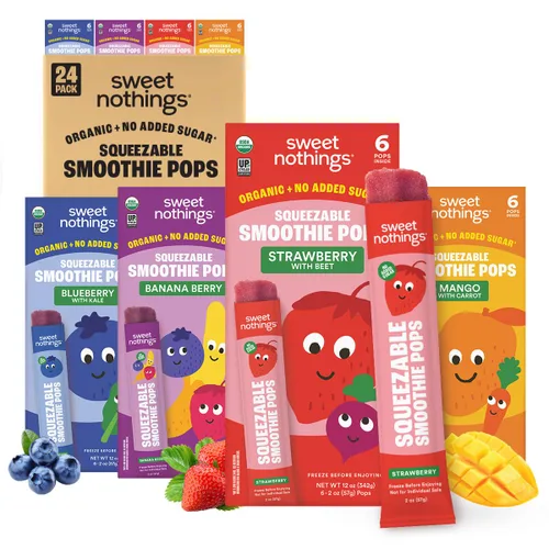 Vista 11 de Sweet Nothings Paletas de batido de zanahoria y mango, 12 paletas congeladoras, paletas de frutas y verduras, sin azúcar añadida, orgánicas USDA