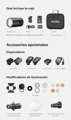 Vista 10 de Godox AD100Pro II 100Ws TTL Pocket Flash, 2.4G Wireless X System