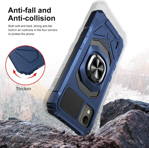 Vista 5 de Ailiber Funda para Nokia C110, Nokia C110 con protector de pantalla, soporte de anillo para montaje magnético de automóvil, grado militar