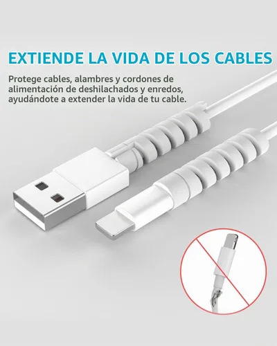 Vista 3 de Protector de cable para almohadilla de teléfono, cuaderno, protector de cable de silicona, 12 protectores de cargador, protector de cable