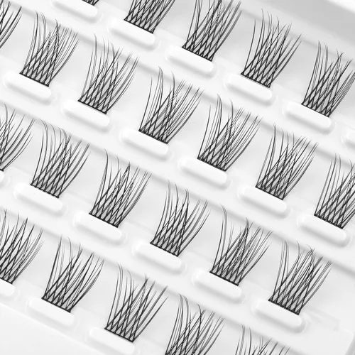 Vista 2 de Extensiones de pestañas en racimo de pestañas, pestañas individuales reutilizables, extensiones de pestañas individuales naturales para extensiones