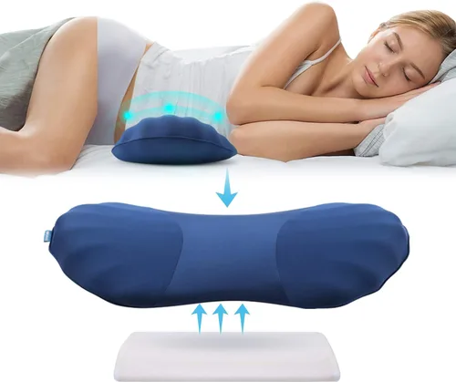 Vista 9 de Almohada de apoyo lumbar ajustable RESTCLOUD de espuma viscoelástica para dormir, almohada de soporte para la espalda para aliviar el dolor