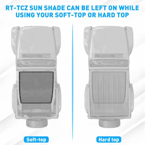 Vista 7 de RT-TCZ para Jeep TJ Parasol de Sol Techo de Malla Bikini Top Cover para Jeep Wrangler TJ 1997-2006 Negro