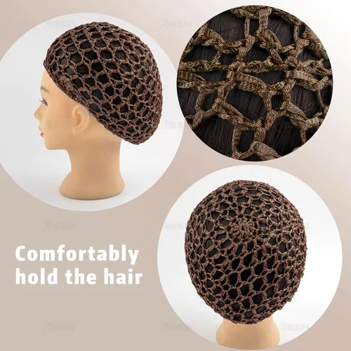 Vista 7 de AUEAR, Redes para el cabello para dormir, redecilla para dormir, gorro largo y recto, peluca rizada, protector de cabeza de malla para envolver