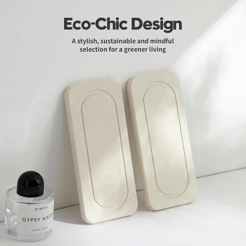 Vista 7 de Paquete de 2 bandejas de fregadero de piedra de diatomita, tapete de grifo absorbente de agua para encimera de cocina y baño, jabonera decorativa