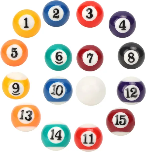 Vista 9 de 16 mini bolas de billar, bola pequeña de mesa de billar de 0.98 pulgadas para niños Bolas de billar de resina para niños para juegos de recreación
