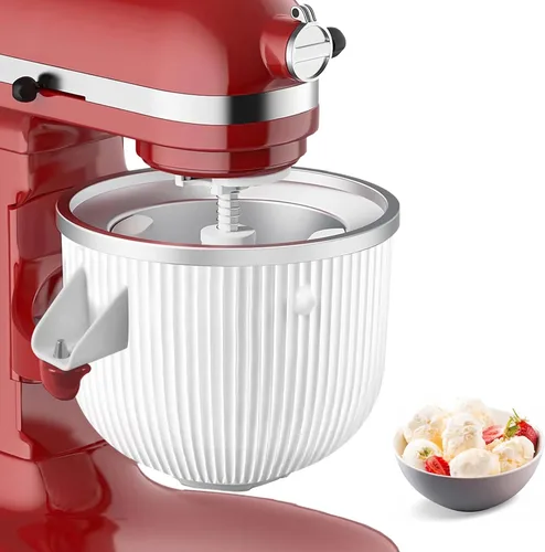 Vista 8 de Accesorio para máquina de helados para batidoras KitchenAid, se adapta a batidoras de pie KitchenAid de 4.5/5QT y 6QT, para hacer helado congelado