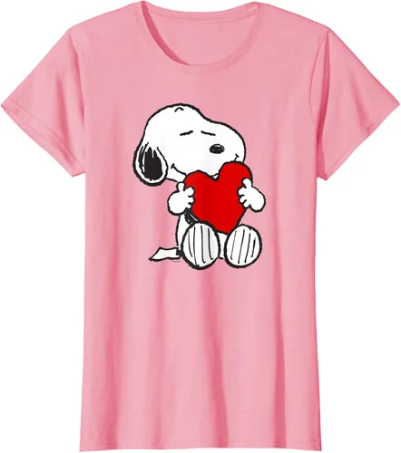 Vista 10 de Peanuts Camiseta de San Valentín Snoopy Hugging Heart, Negro