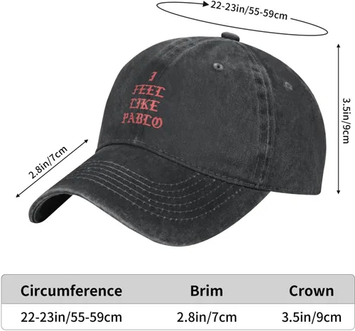 Vista 3 de Gorra de béisbol con texto en inglés "I Feel Like Pablo", unisex, estilo vintage, para hombre y mujer